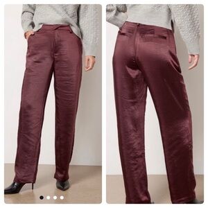 NEW Good American Malbec Satin Trouser Pant ♥️ size 4/27 NWT!